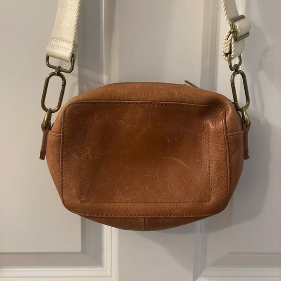 Madewell Brown Leather Crossbody Bag with Cream Strap - Picture 6 of 9